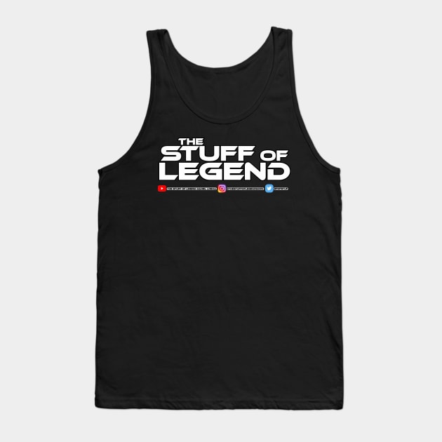 "TSOL" White Text / Black Outline with Social Media Tank Top by TSOL Games